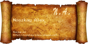 Noszkay Alex névjegykártya